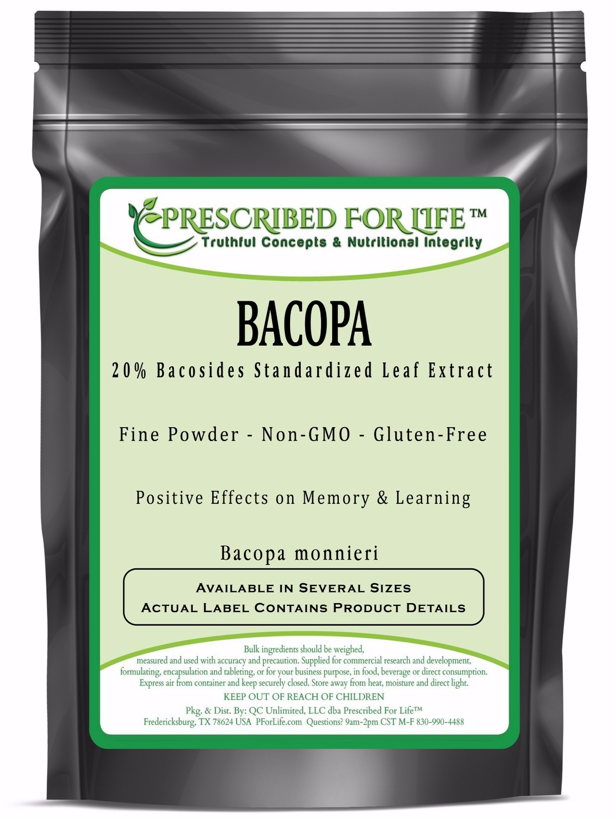 Bacopa – 20% Bacosides – Natural Leaf Extract Powder (Bacopa monnieri), 1 kg