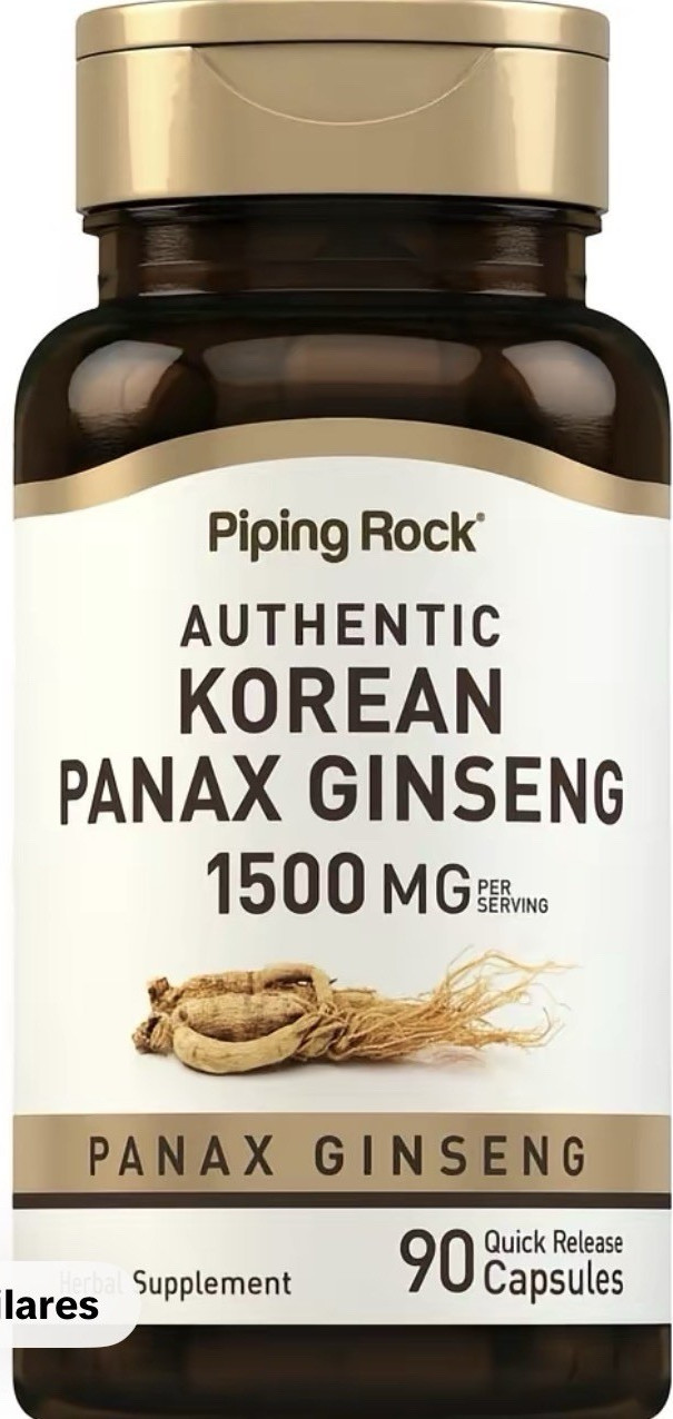 Piping Rock Korean Panax Ginseng 1500mg 90 Capsules Gluten-Free
