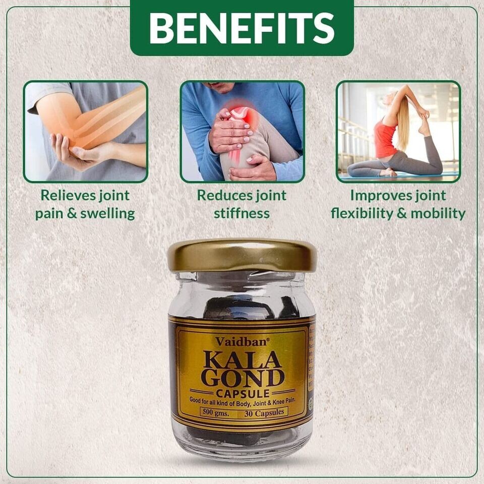 Vaidban Kala Gond 30 Capsules ( kal niryas ) gond free ship