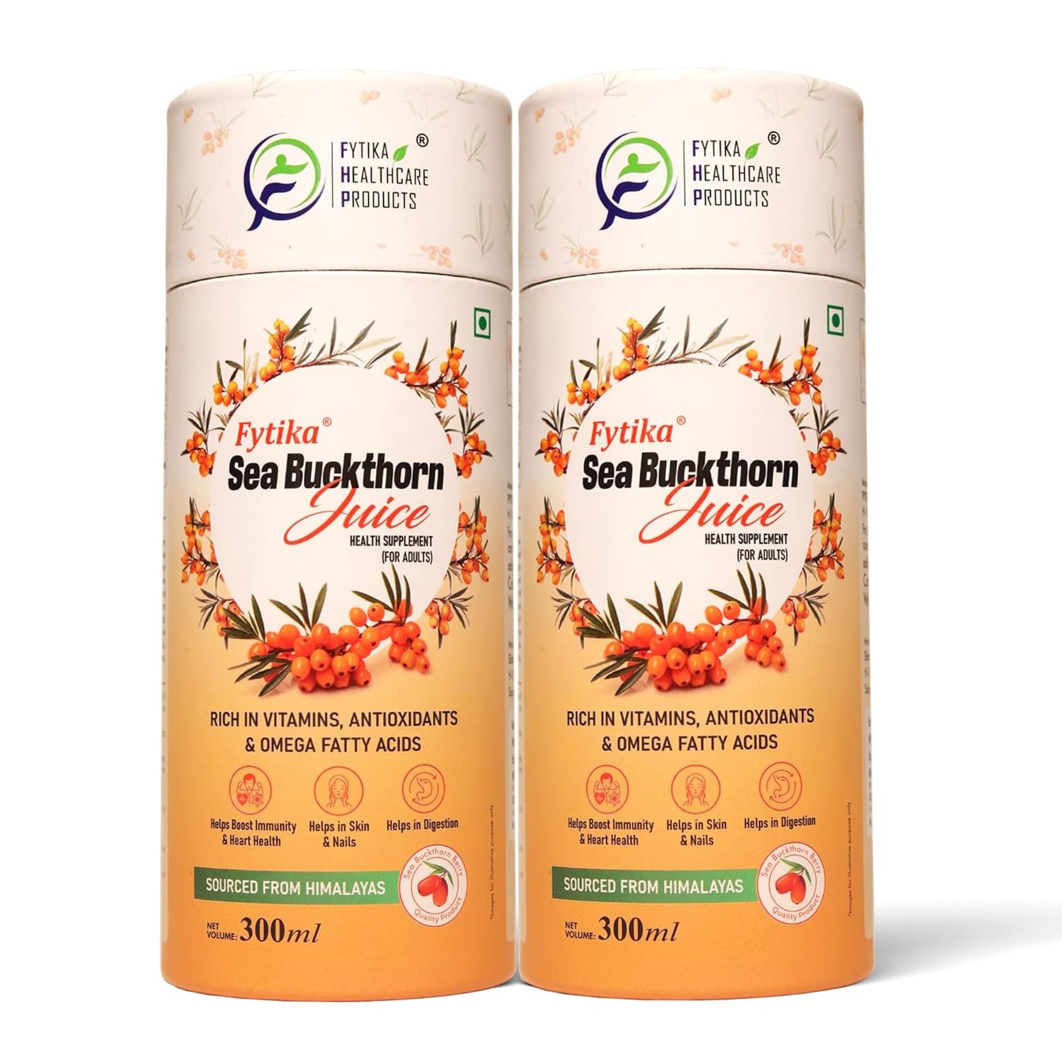 Fytika Sea Buckthorn Juice – 300 ML (PACK OF 2)