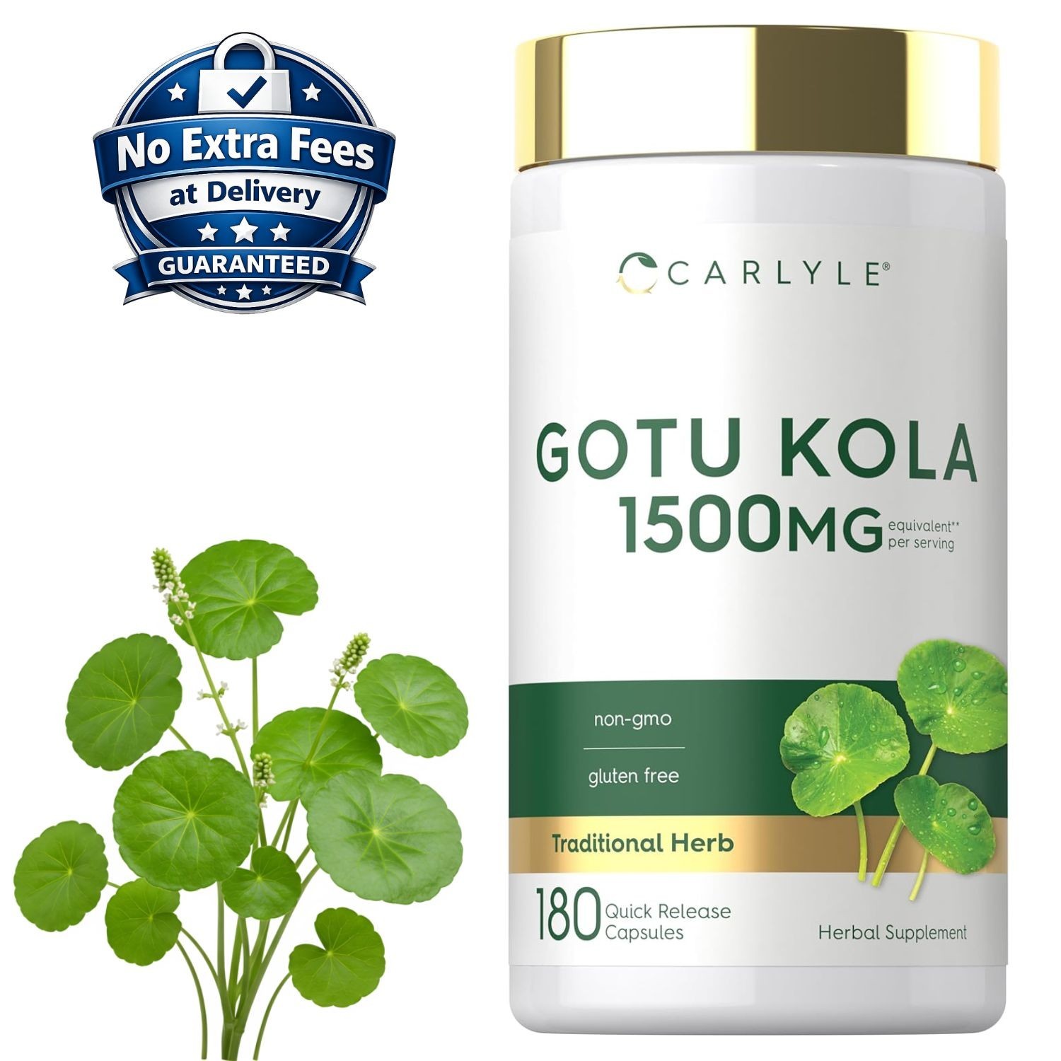 Extracto de Gotu Kola 1500mg (Centella Asiatica) 180 Capsulas – 90 Porciones