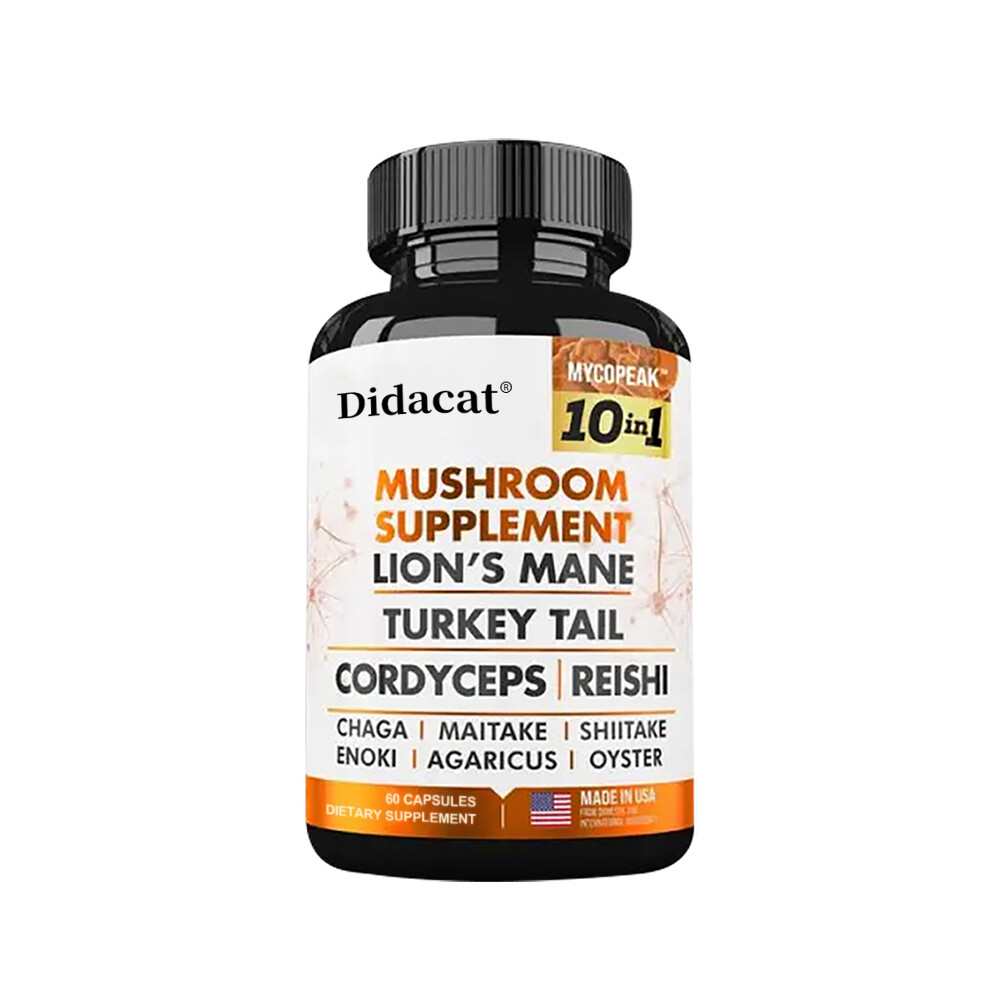 Mushroom 11500mg Capsules-10 in 1 Blend-Nootropic Complex – Brain, Energy, Focus