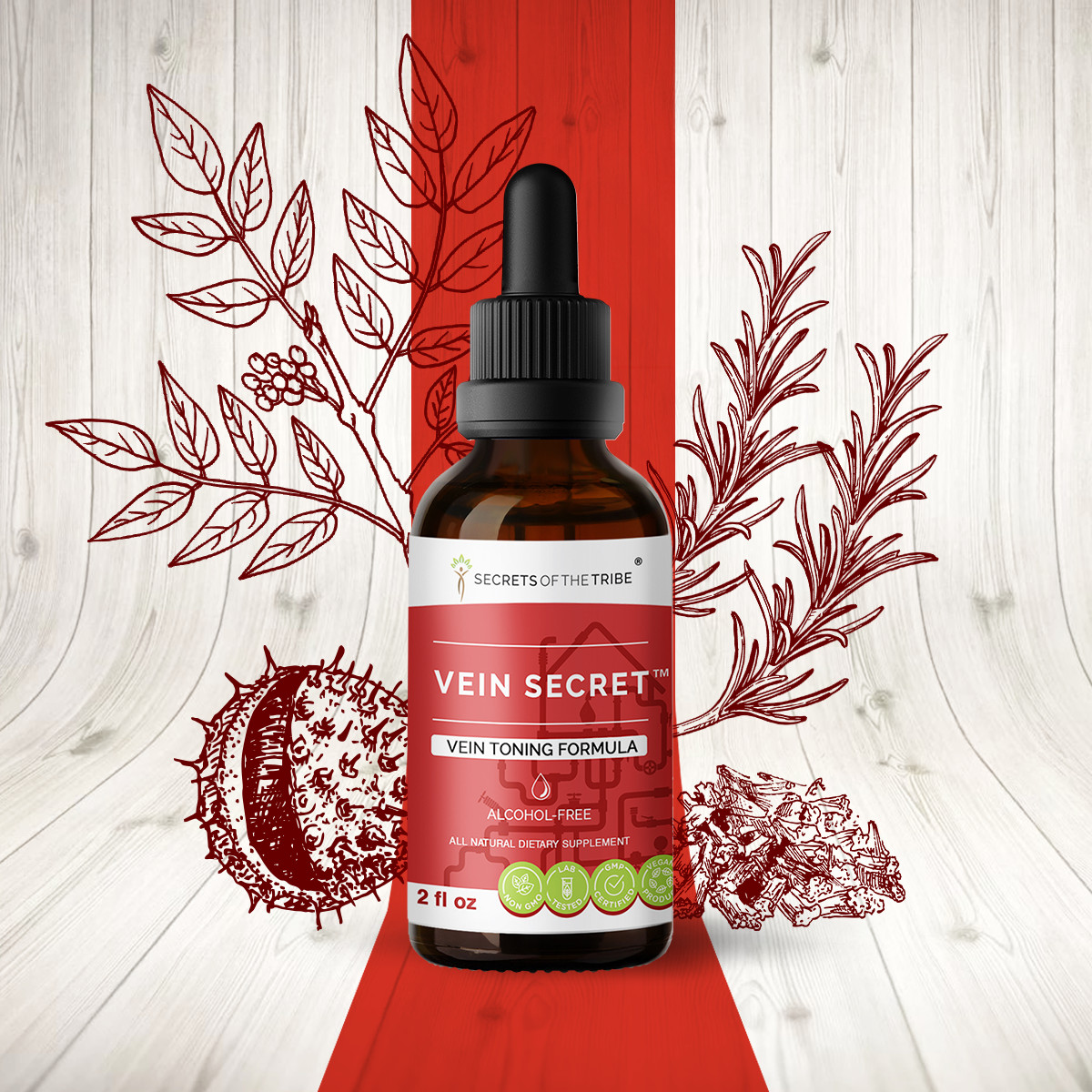 Secrets Of The Tribe Vein Secret Tincture Alcohol-FREE Extract