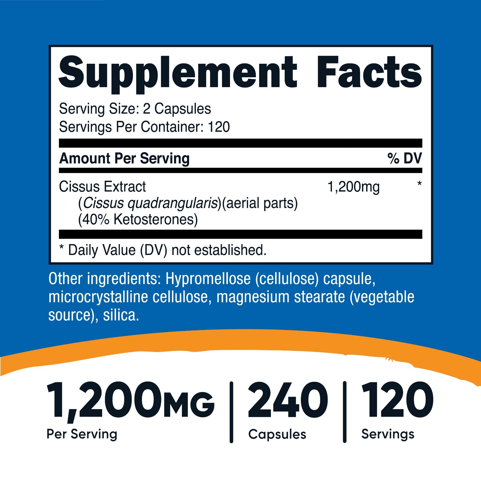 Nutricost Cissus Quadrangularis (600mg) 240 Capsules, Gluten Free & Non-GMO