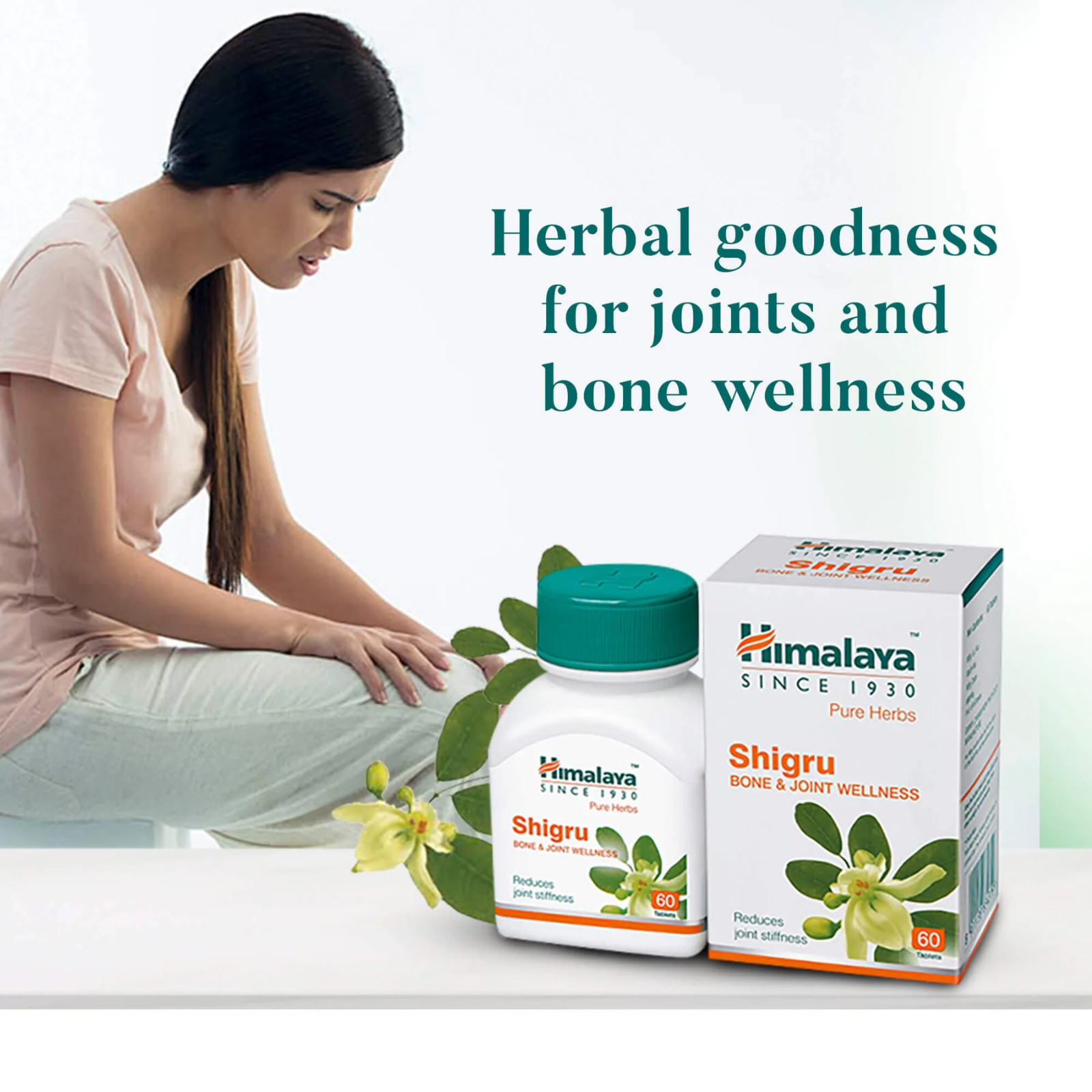 1 pack X Himalaya Herbal SHIGRU Bone & Joint Wellness 60 Tabs, FREE SHIPPING