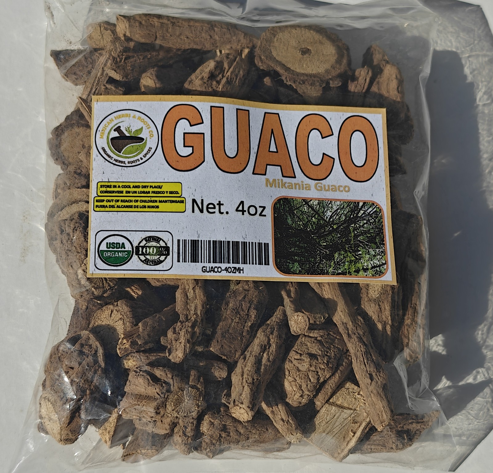 Guaco,Palo Guaco, Raiz de guaco, mikania guaco, Huaco, bejuco guaco 4oz/113g