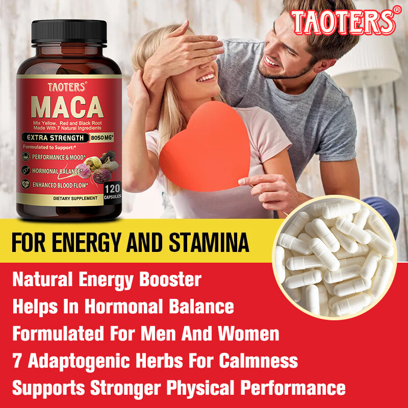 Organic Maca 8050 MG per serving 120 vegan capsules Peruvian Maca Root