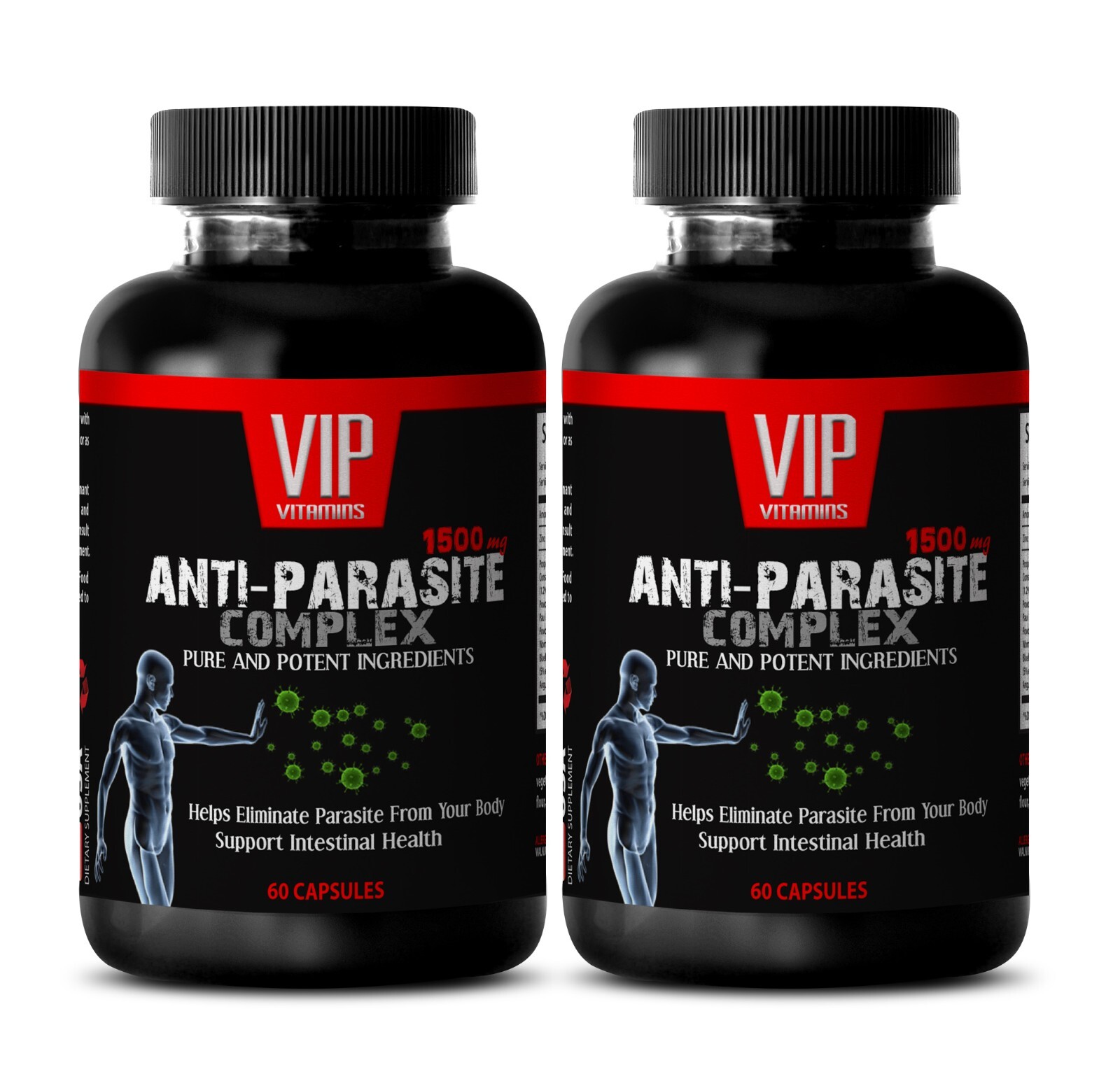 Digestive Purity – ANTI PARASITE COMPLEX – Gut Cleanse 2 Bottles 120 Capsules