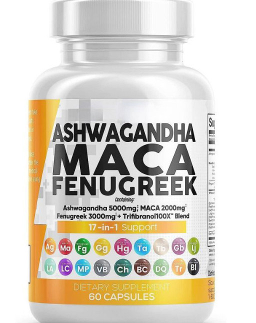 Fresh In Box 5000mgN Fenugreek 3000mg 60 Capsules Supplement Maca Root 2000mg