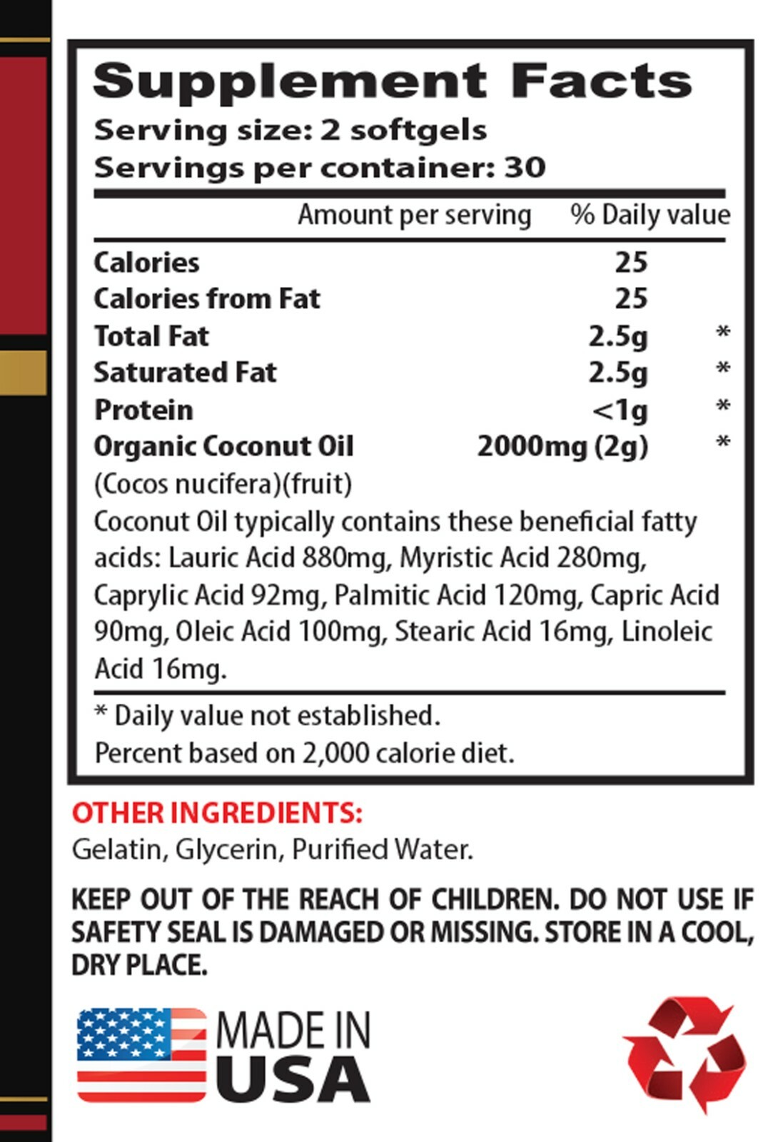 heart calm – ORGANIC COCONUT OIL – fat burners for women – 2B