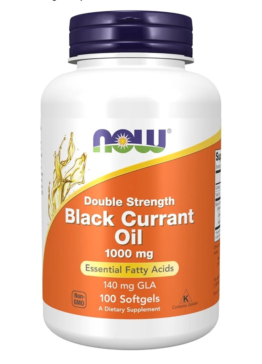 NOW FOODS Black Currant Oil Double Strength 1000 mg 100 Softgels