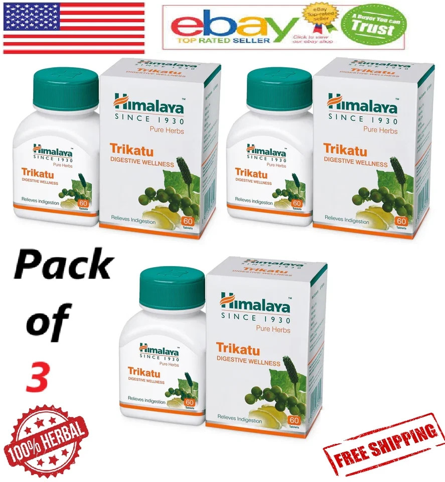 Himalaya TRIKATU For Digestive Wellness 60 Tablets – Pack of 3 + Free Ship
