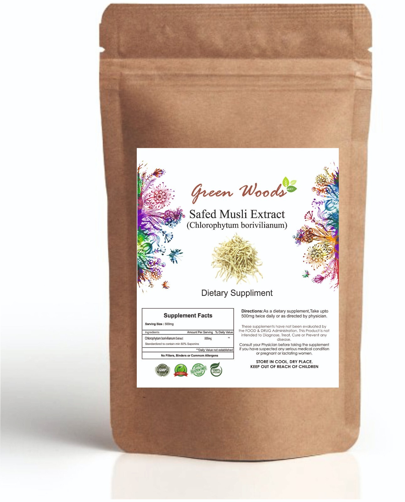 Safed Musli Extract 60% Saponins Chlorophytum Borivilianum-Sexual Health Support