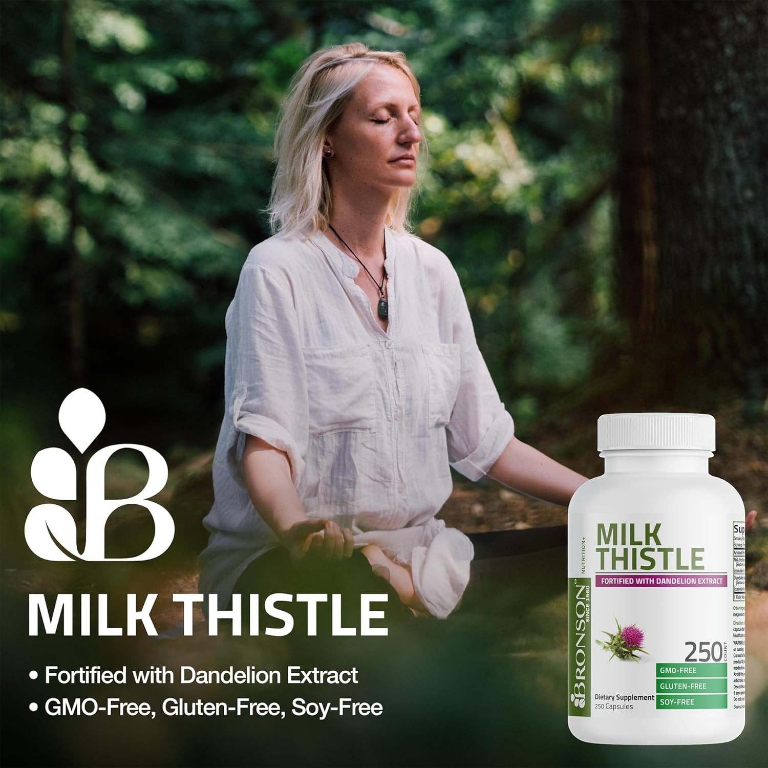 Bronson Milk Thistle Silymarin Marianum & Dandelion Extract Liver Health Support
