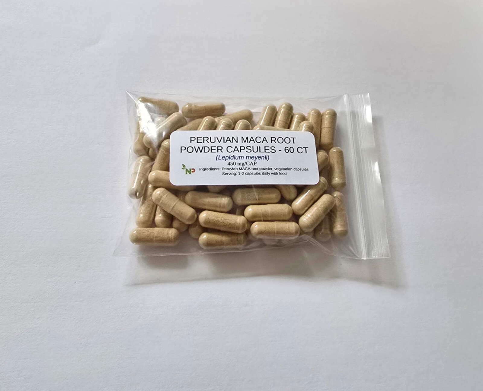 Organic Peruvian MACA Root Powder 450 mg Vegan Capsules – 60 Count