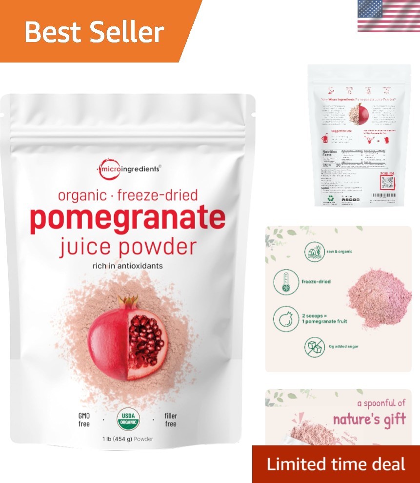 100% Natural Pomegranate Juice Powder, 16oz | Antioxidant & Immune Support