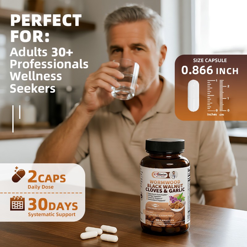 Parasite Cleanse Capsules/Extract-Wormwood,Black Walnut Hull, Clove, 60/120 Caps