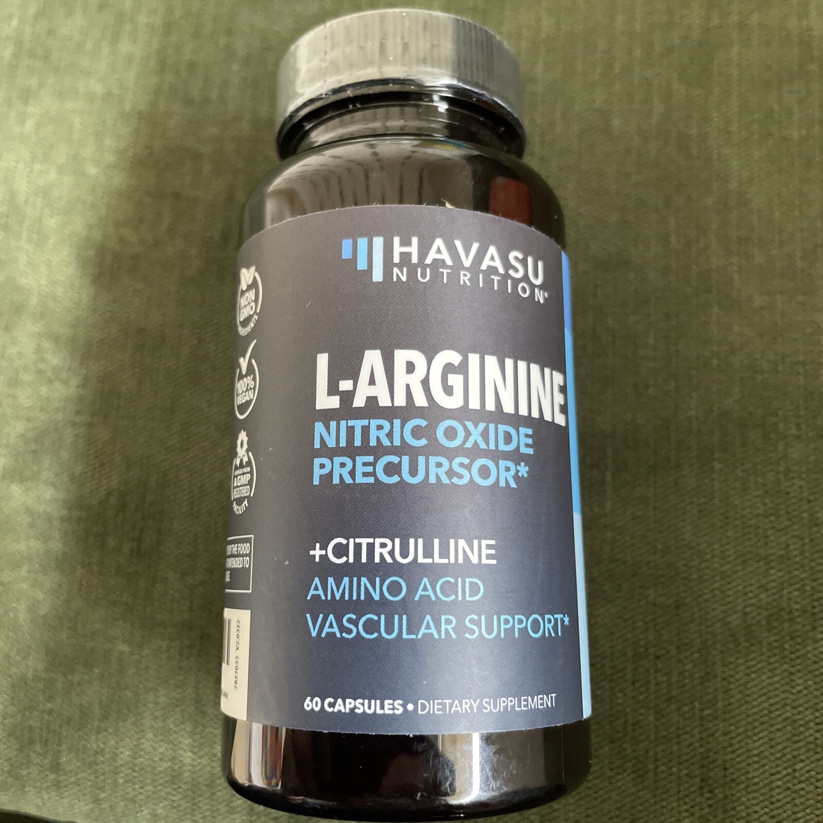 Havasu Nutrition L-Arginine. Nitric Oxide Precursor 60 Capsules Exp. 6-25