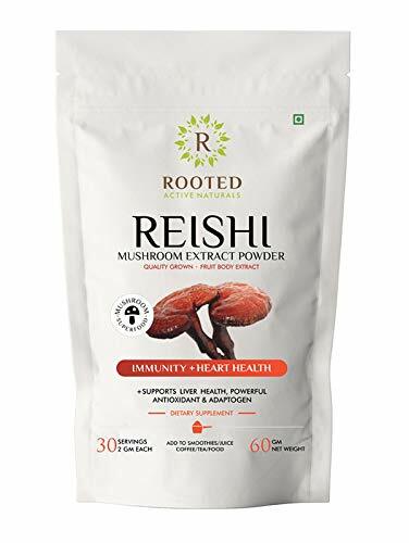 Rooted Reishi Mushroom Extract Powder 60 Gm FREE DELIVERY