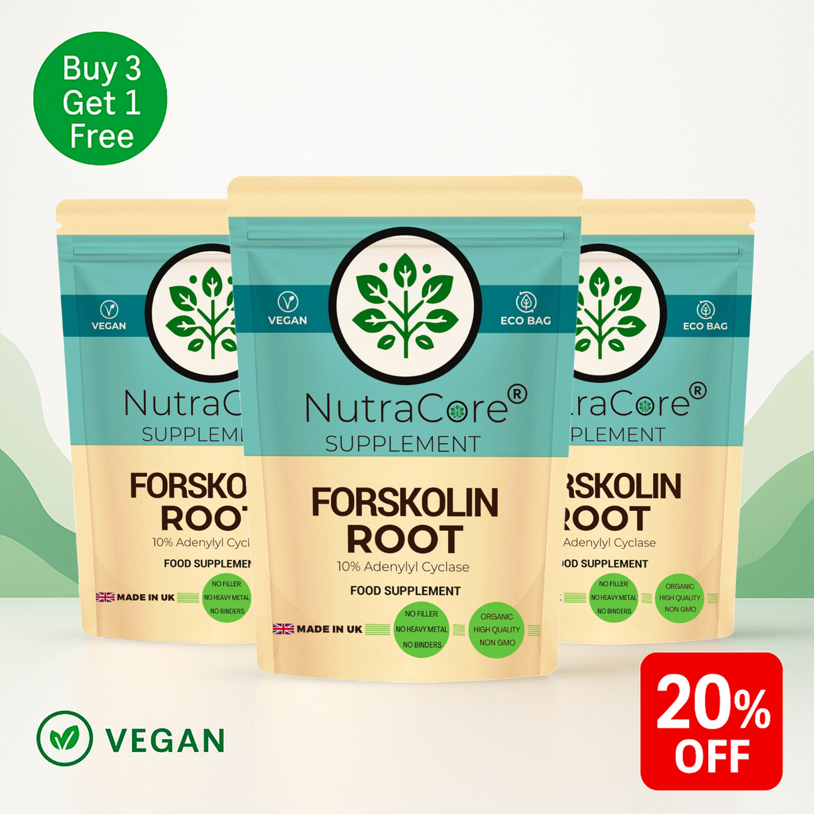 Forskolin Root 6000mg Caps-(10% Adenylyl Cyclase)-Weight Loss &Fat Burner-Vegan