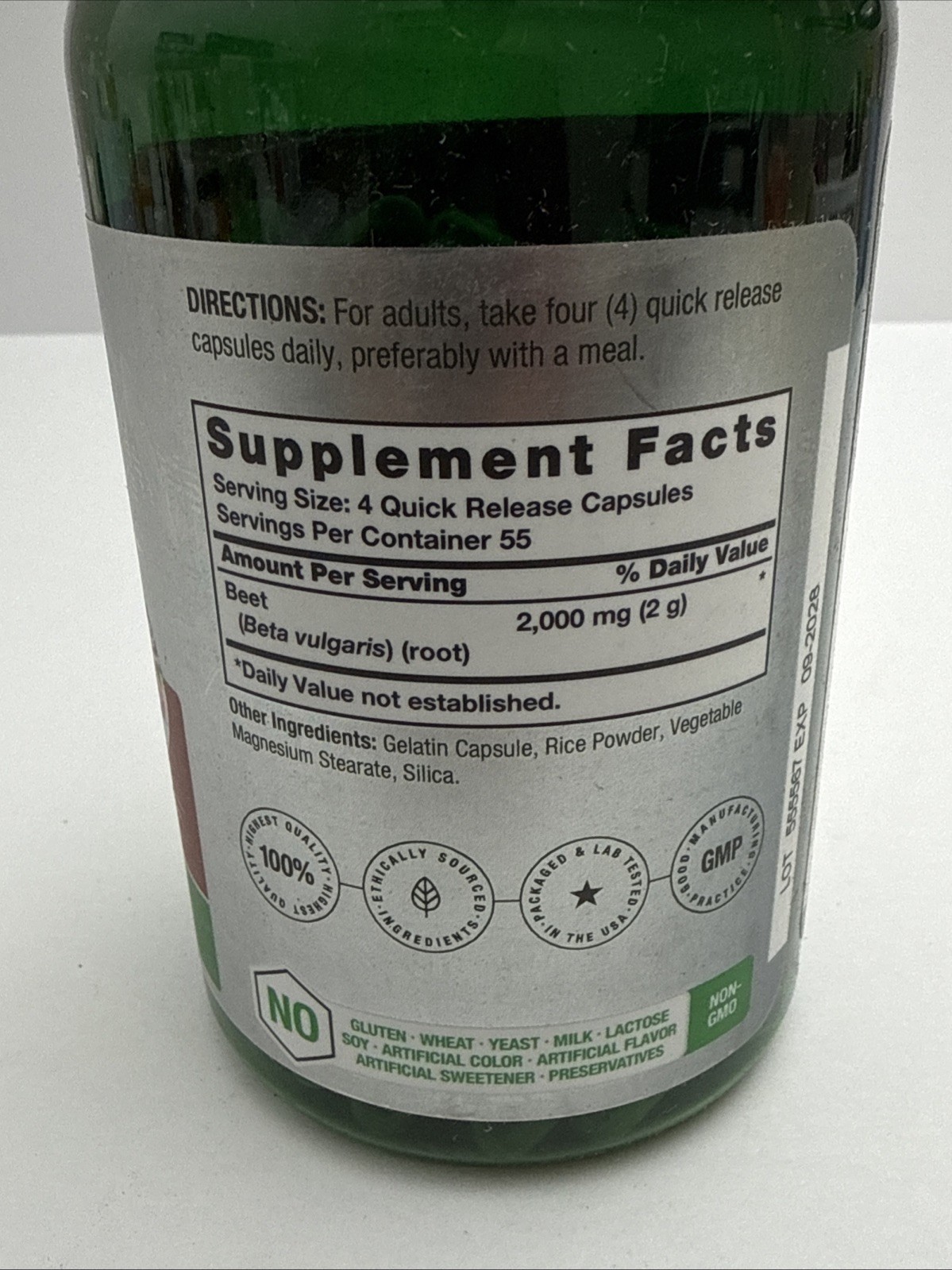 Horbaach Beet Root Powder Capsules 2000mg – 220 Pills – Herbal Extract -Exp 9/28