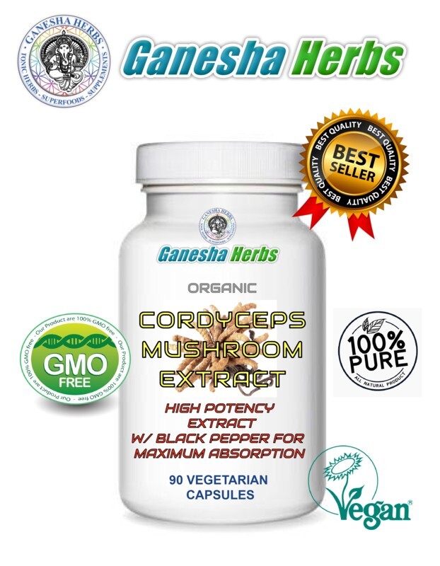 Organic CORDYCEPS SINENSIS MUSHROOM High Potency Extract Capsules – NO FILLERS!