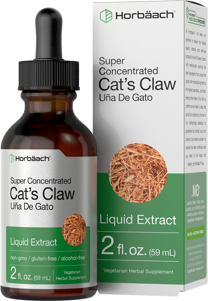 Cats Claw Liquid Extract | 2 fl oz | Alcohol Free | Vegetarian | by Horbaach