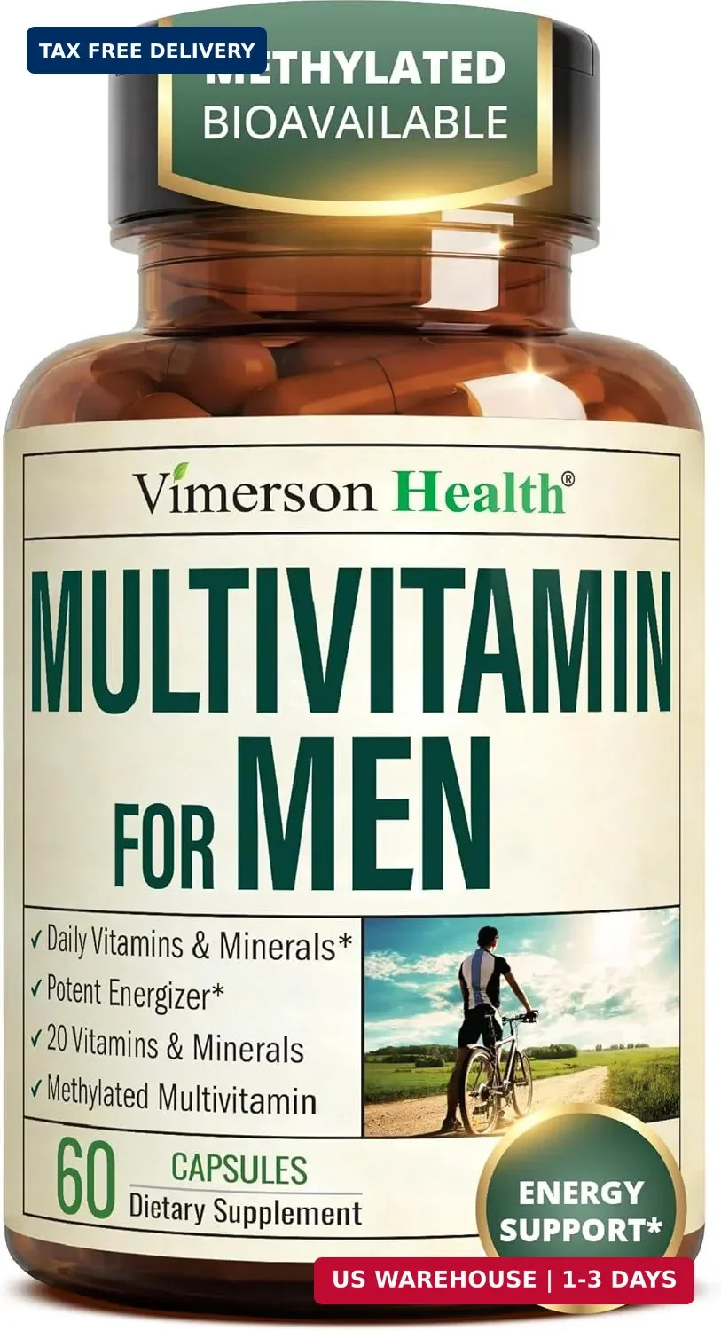 Vimerson Health Multivitamin for Men: Methylated B Vitamins, Chelated Minerals a