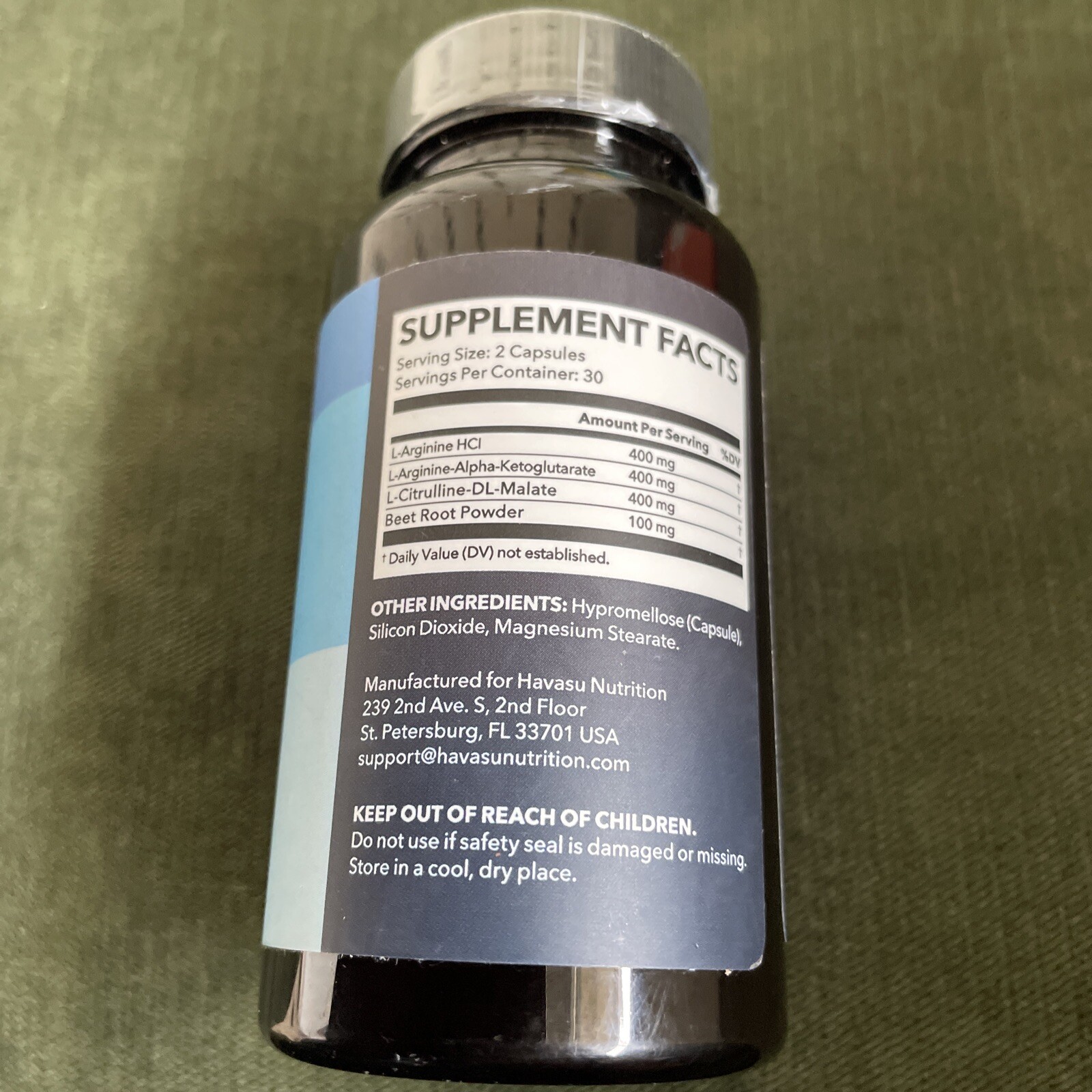 Havasu Nutrition L-Arginine. Nitric Oxide Precursor 60 Capsules Exp. 6-25