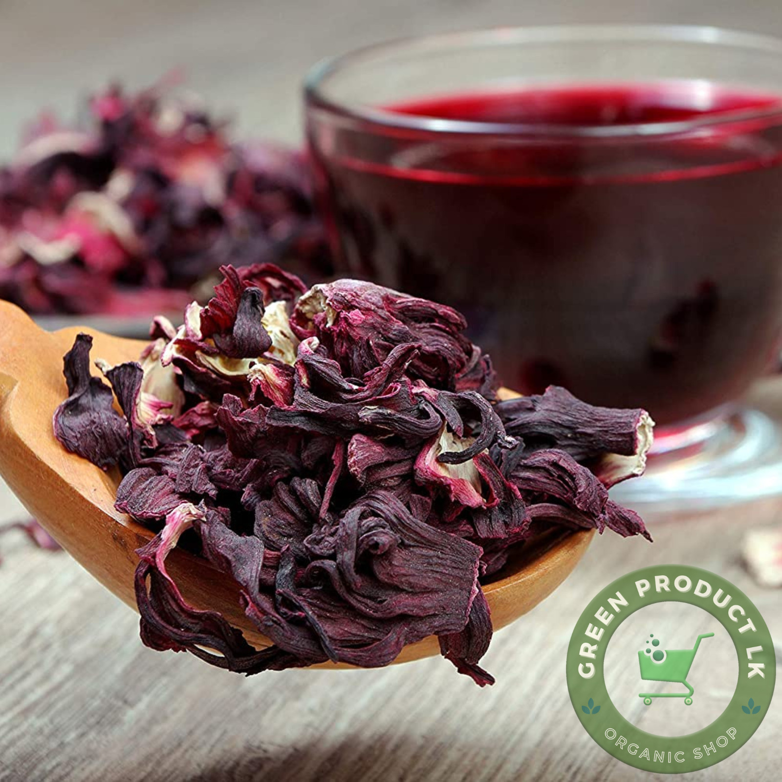 Dried Hibiscus Flowers | 100% Natural Organic Petals | Loose Leaf Red Herbal Tea