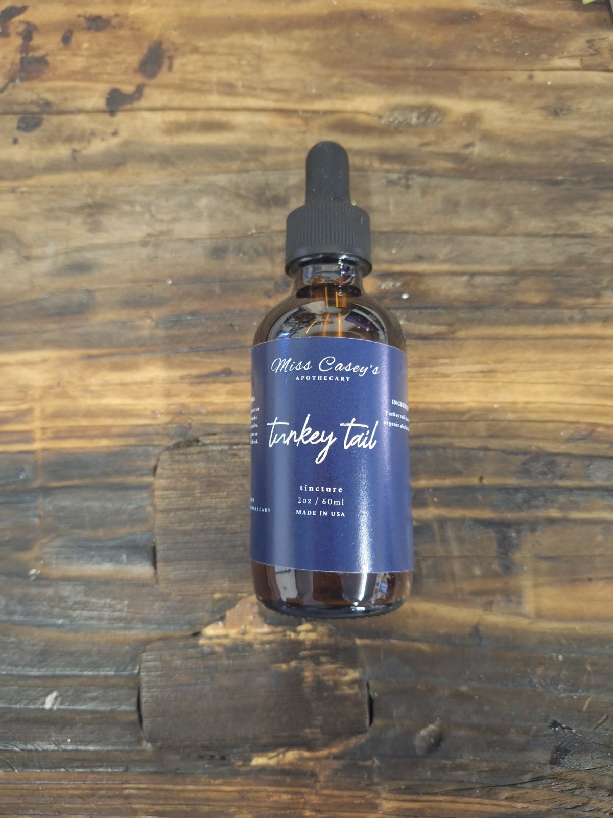 Turkey Tail Mushroom Herbal Tincture Organic, 2oz bottle double extracted