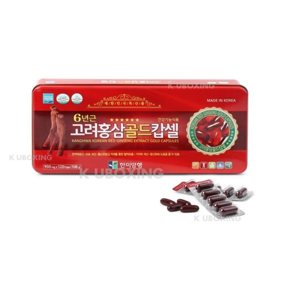Korean Red Ginseng Extract Gold Soft Capsule 900mg x120caps[108g]