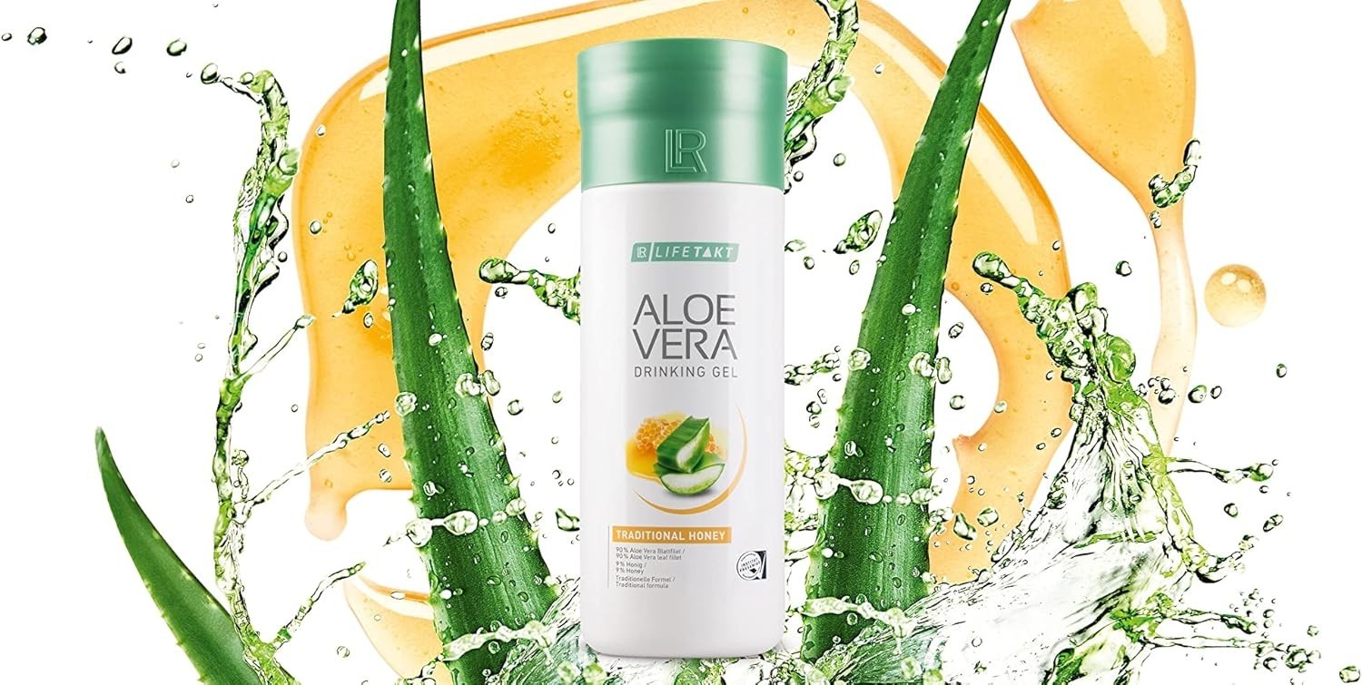 LR LIFETAKT Aloe Vera Drinking Gel Honey Set of 3 – 3×1000 ml/33.8 fl.oz