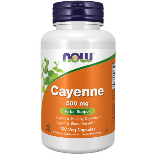 Cayenne 500 mg 100 Caps By Now Foods