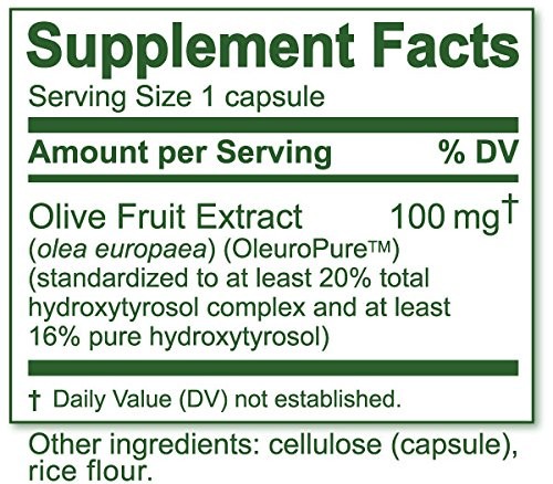 Hydroxytyrosol Olive Extract 100 mg 90 Capsules – Spanish Quality