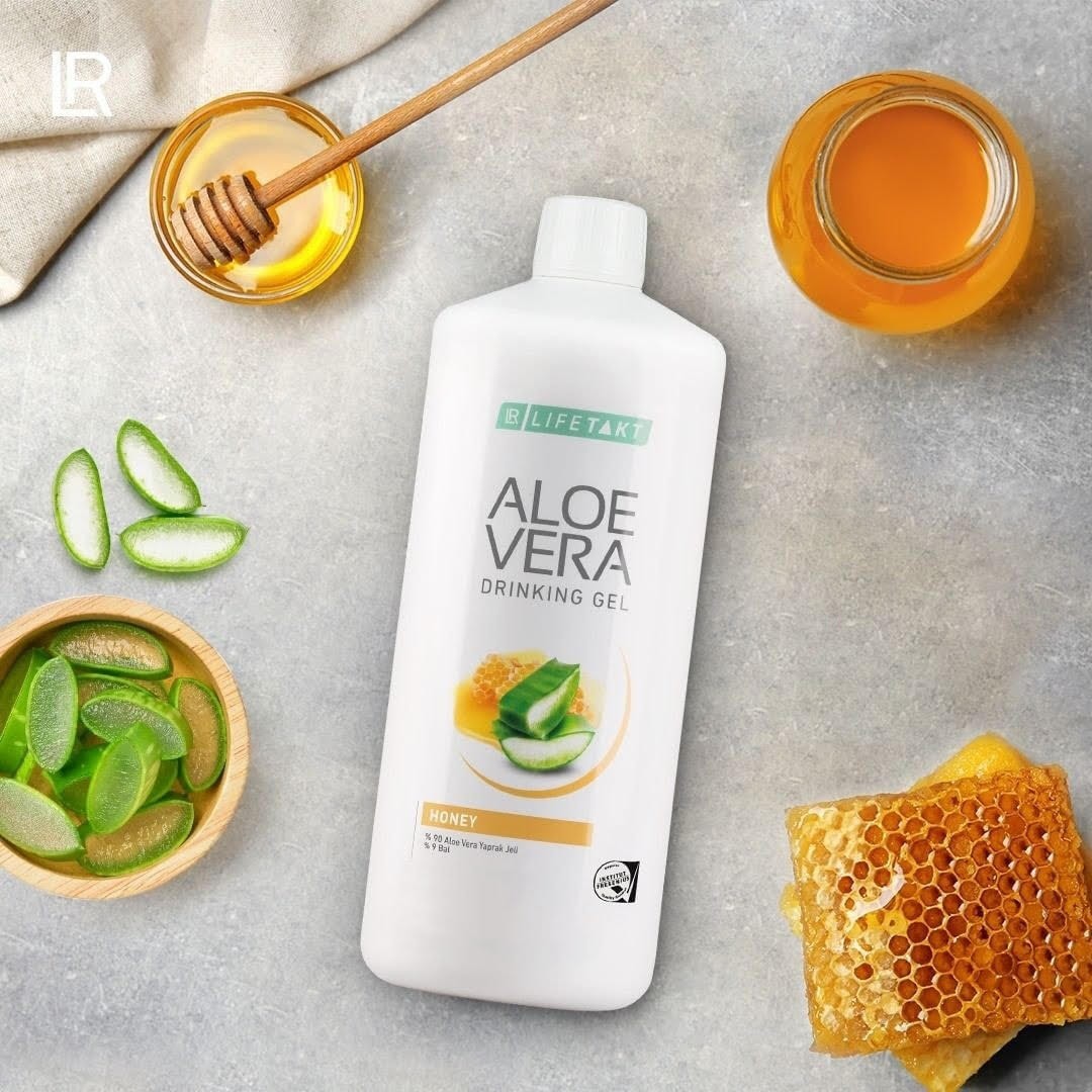 LR LIFETAKT Aloe Vera Drinking Gel Honey Set of 3 – 3×1000 ml/33.8 fl.oz