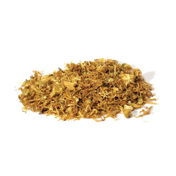 Feverfew (Tanacetum parthenium L.) (Asteraceae) dried herb cut shifted 1 oz.