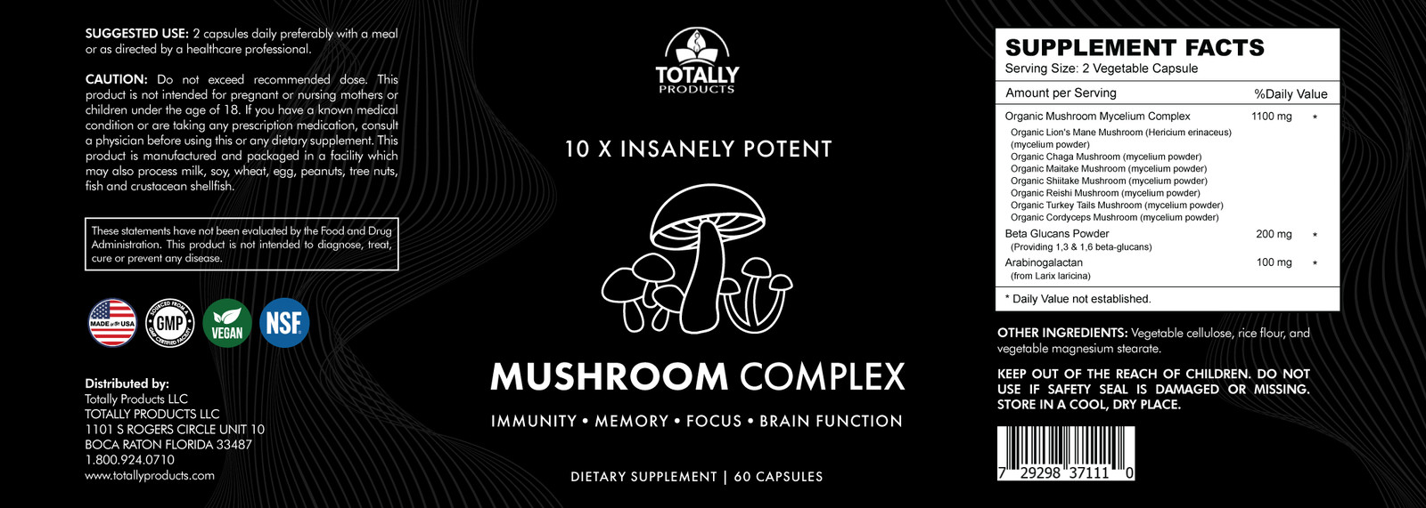 Mushroom Immune Support Brain Function and Calcium Pyruvate Weight Management