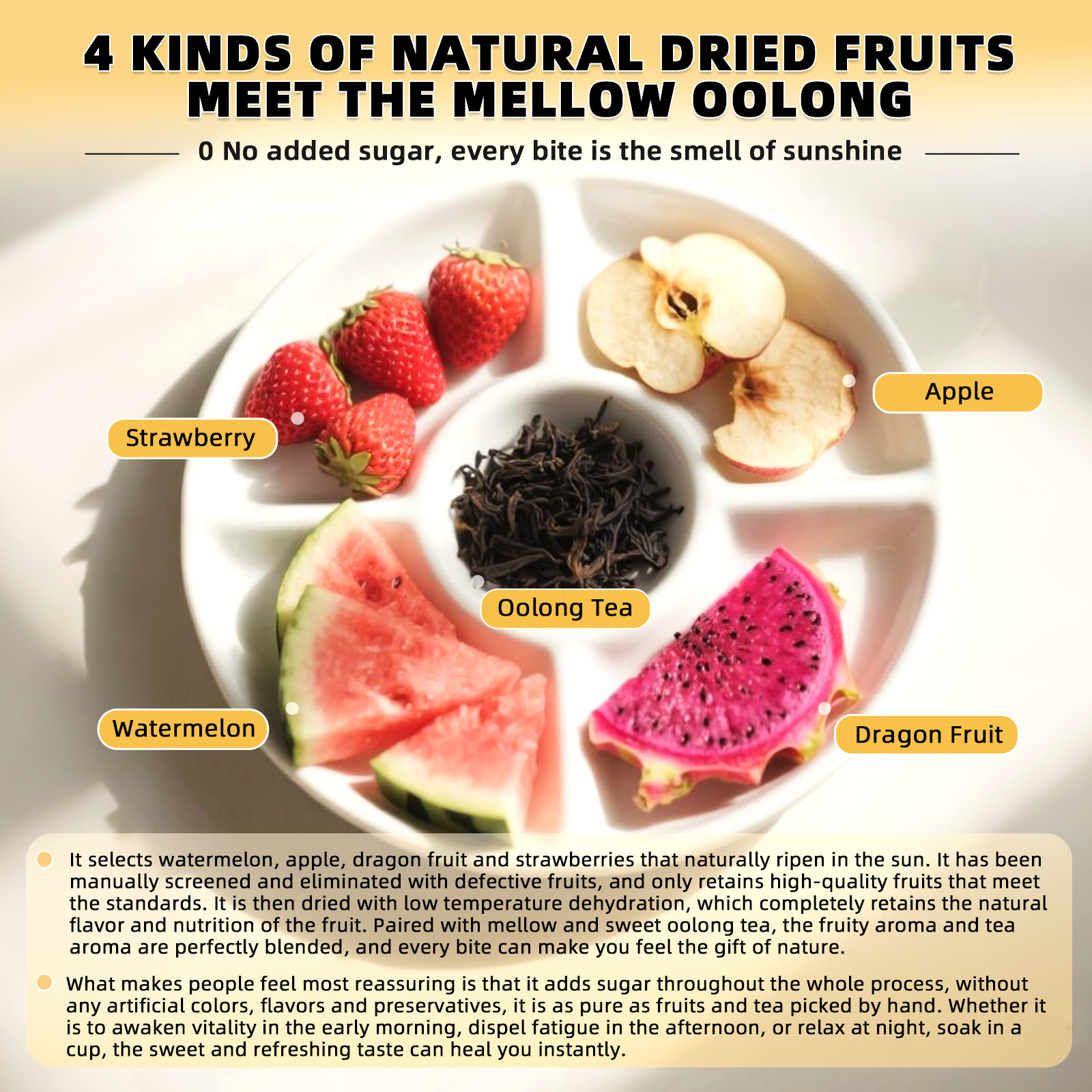 30Pack Oolong Tea Bags Tea &Strawberry,Watermelon, Apple Dragon Fruit