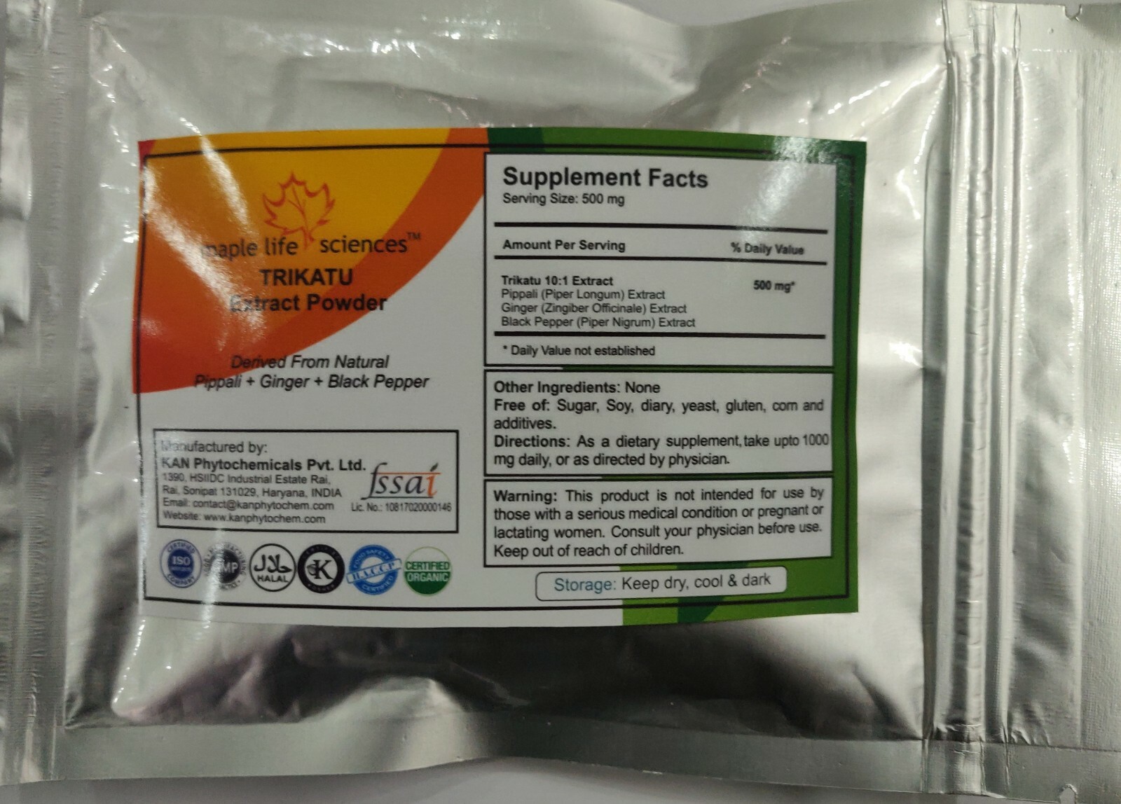 Trikatu Extract Powder Supports Digestive System Ginger Pippali Black Pepper