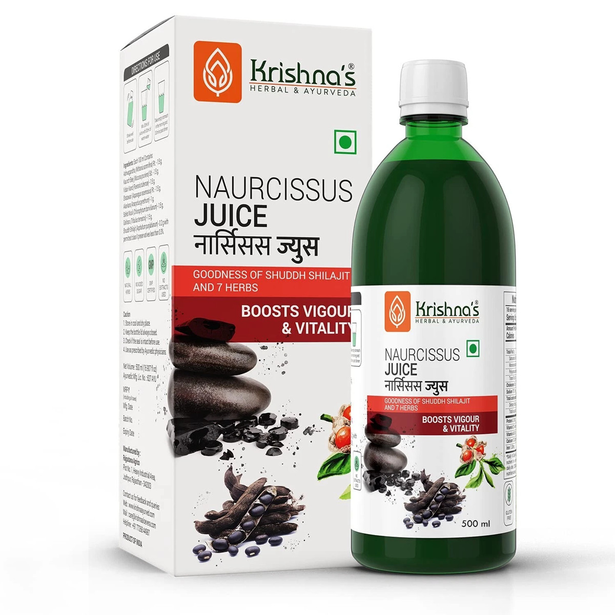 Krishna’s Naurcissus Juice – (500 ML) Ashwagandha Vidari Kand,Shatawari,Akarkara