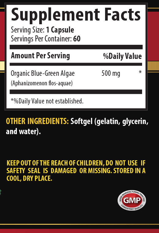 Immune Support – BLUE GREEN ALGAE 500MG – Essential Minerals 2 Bottles 120 Caps