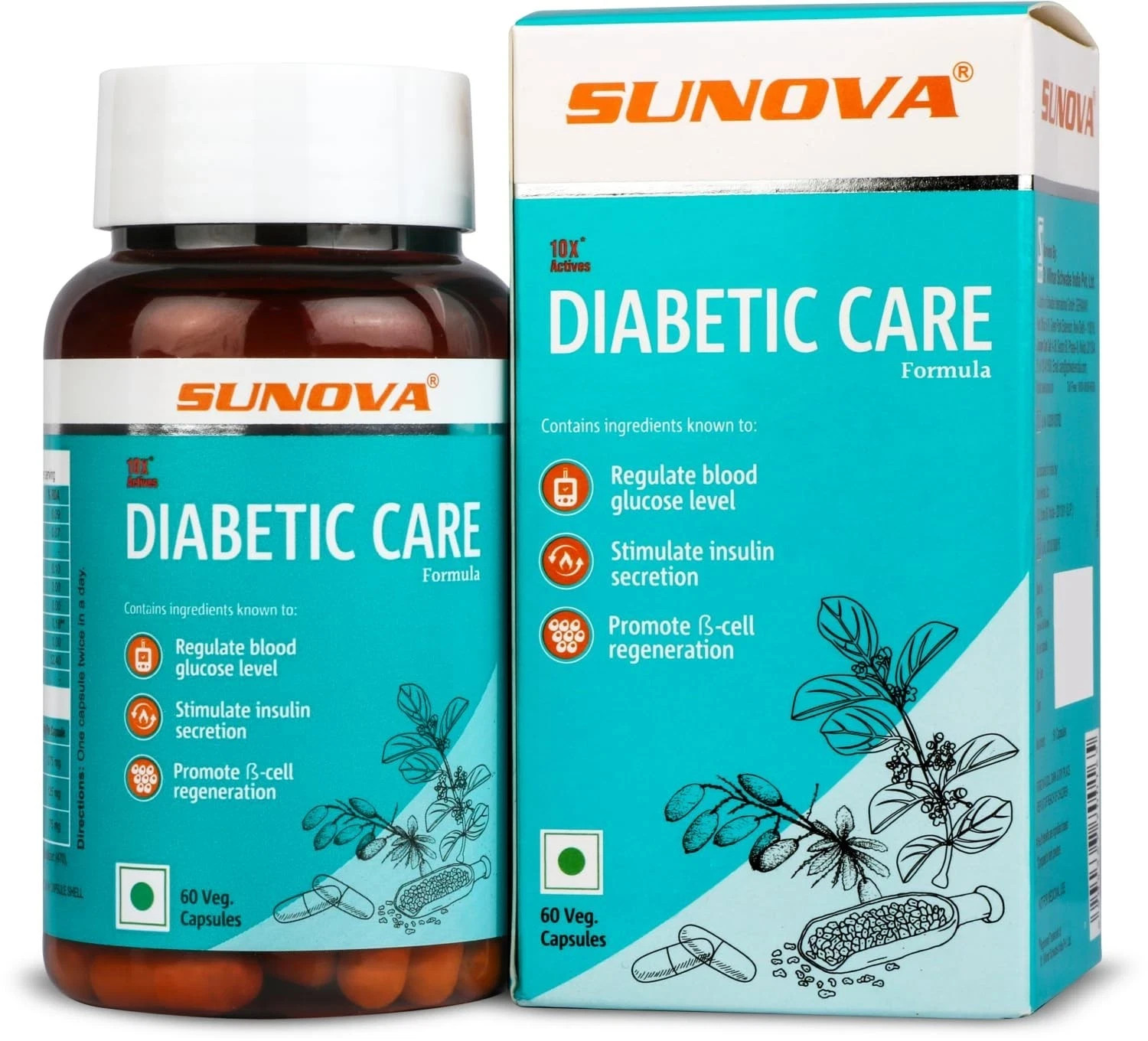 Sunova Diabetic Care Formula 60 Caps Support Metabolism Exp 2028