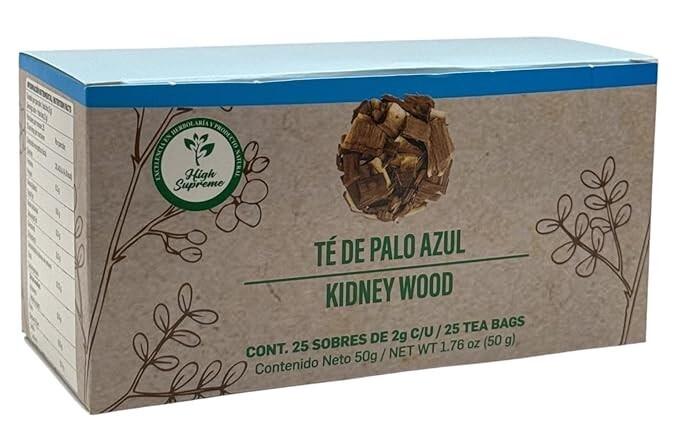 Palo Azul te (té de madera de riñón) 25 bolsitas de té, vegano, 100% natural, he