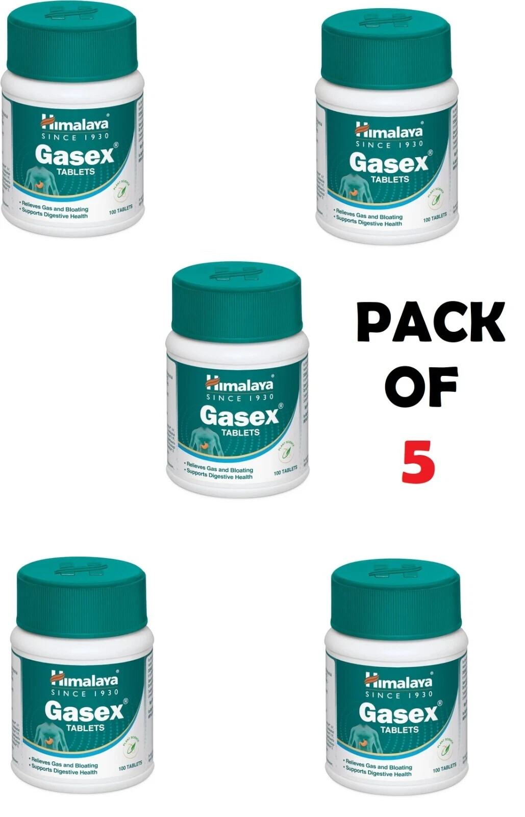 Himalaya Gasex 100 Tabs x5 | Digestive Support | Exp 02/2027 Herbal Remedy