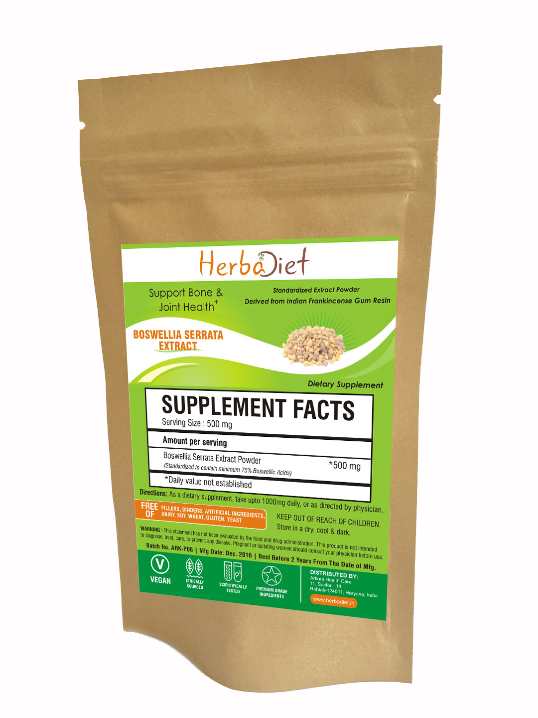Boswellia Serrata Extract Powder 75% EXTRA POTENT Joint Support Pain Relief