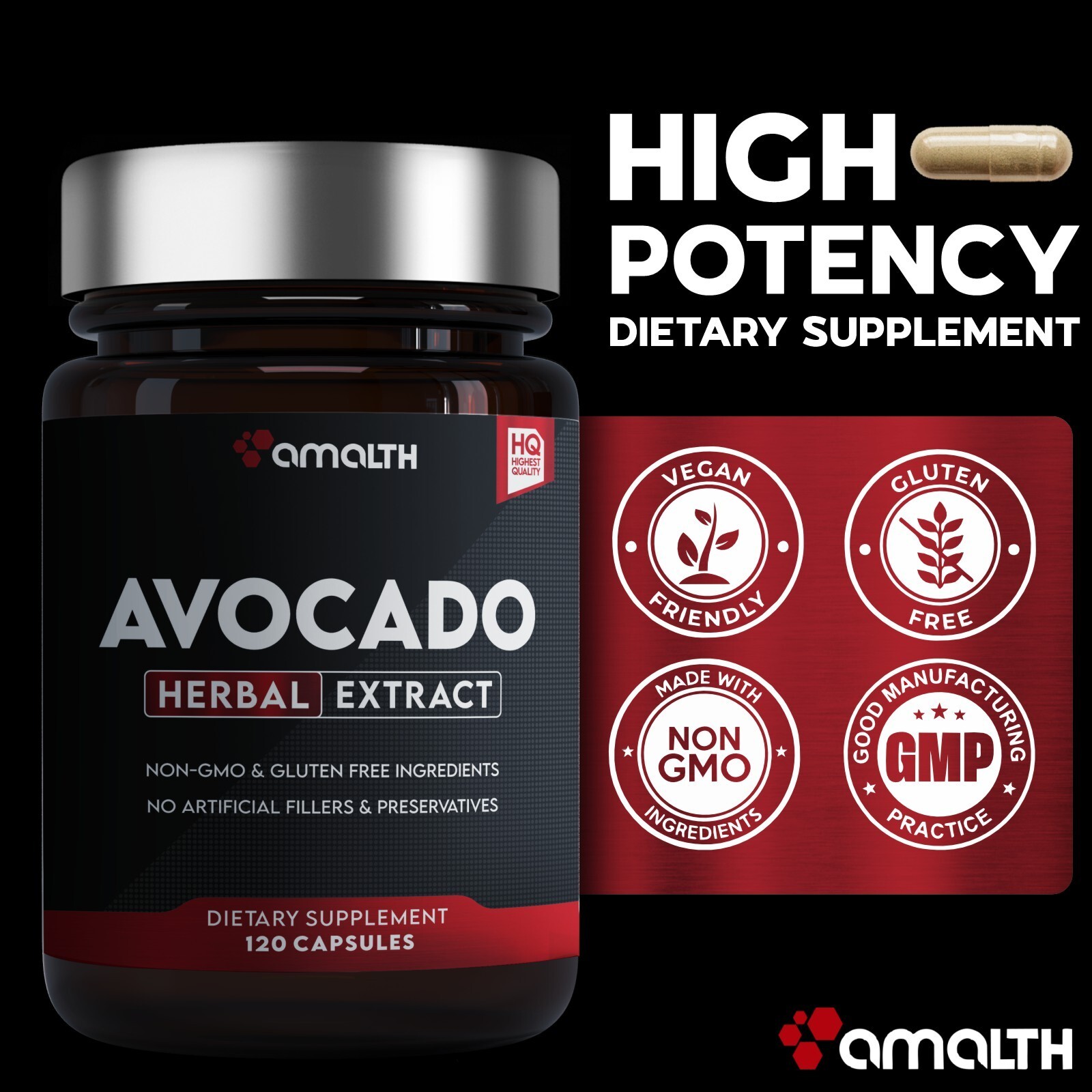 AVOCADO Fruit 15″1 Extract Powder 10000mg Capsules – 120 Capsules