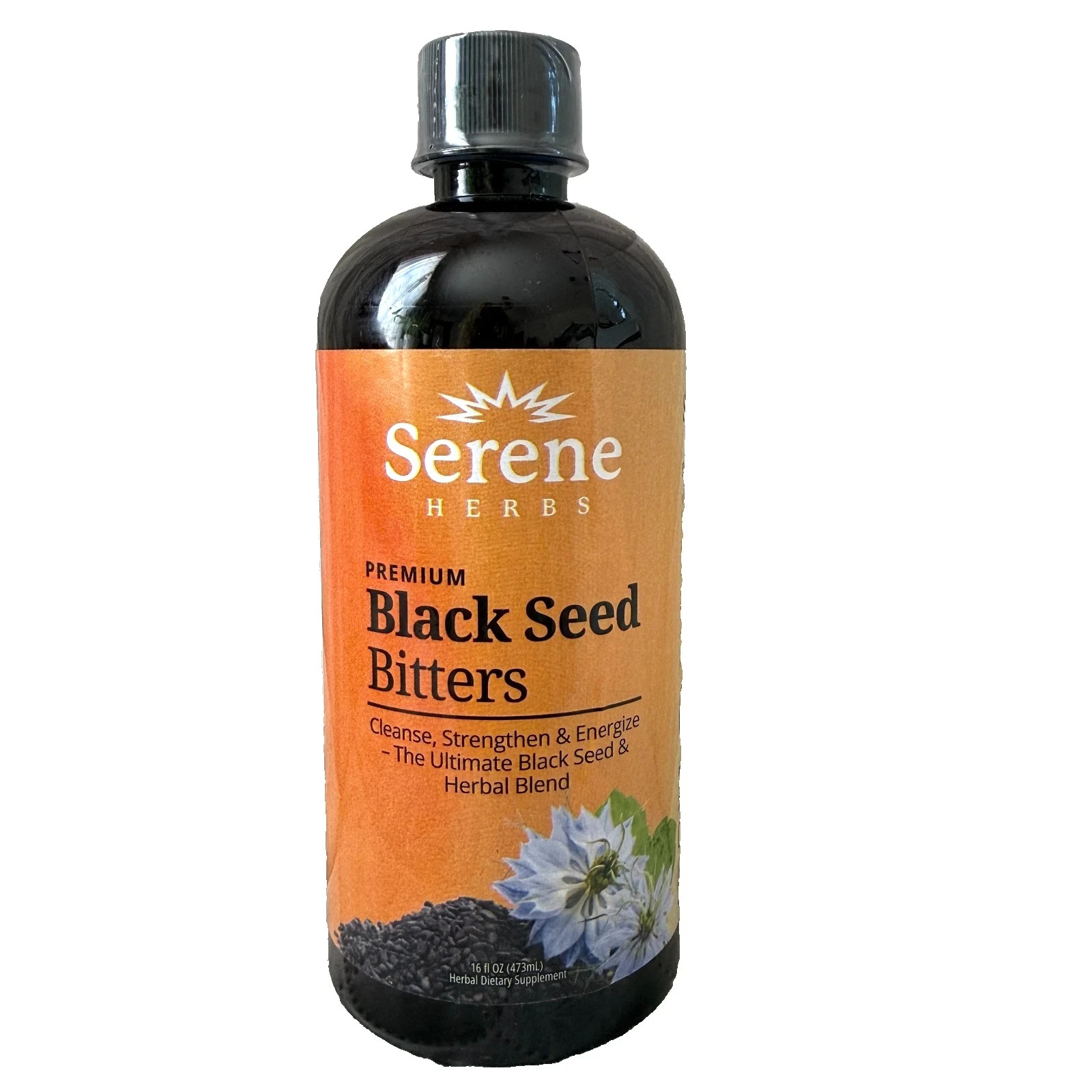 Serene Herbs Premium Black Seed Bitters 100% Natural Organic 16oz Exp 12/28