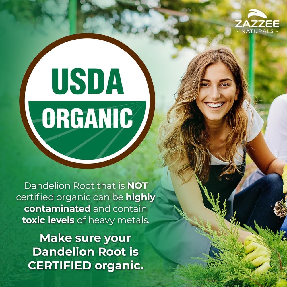 USDA Organic Dandelion Root 10:1 Extract Capsules 120 Count 4 Month Supply