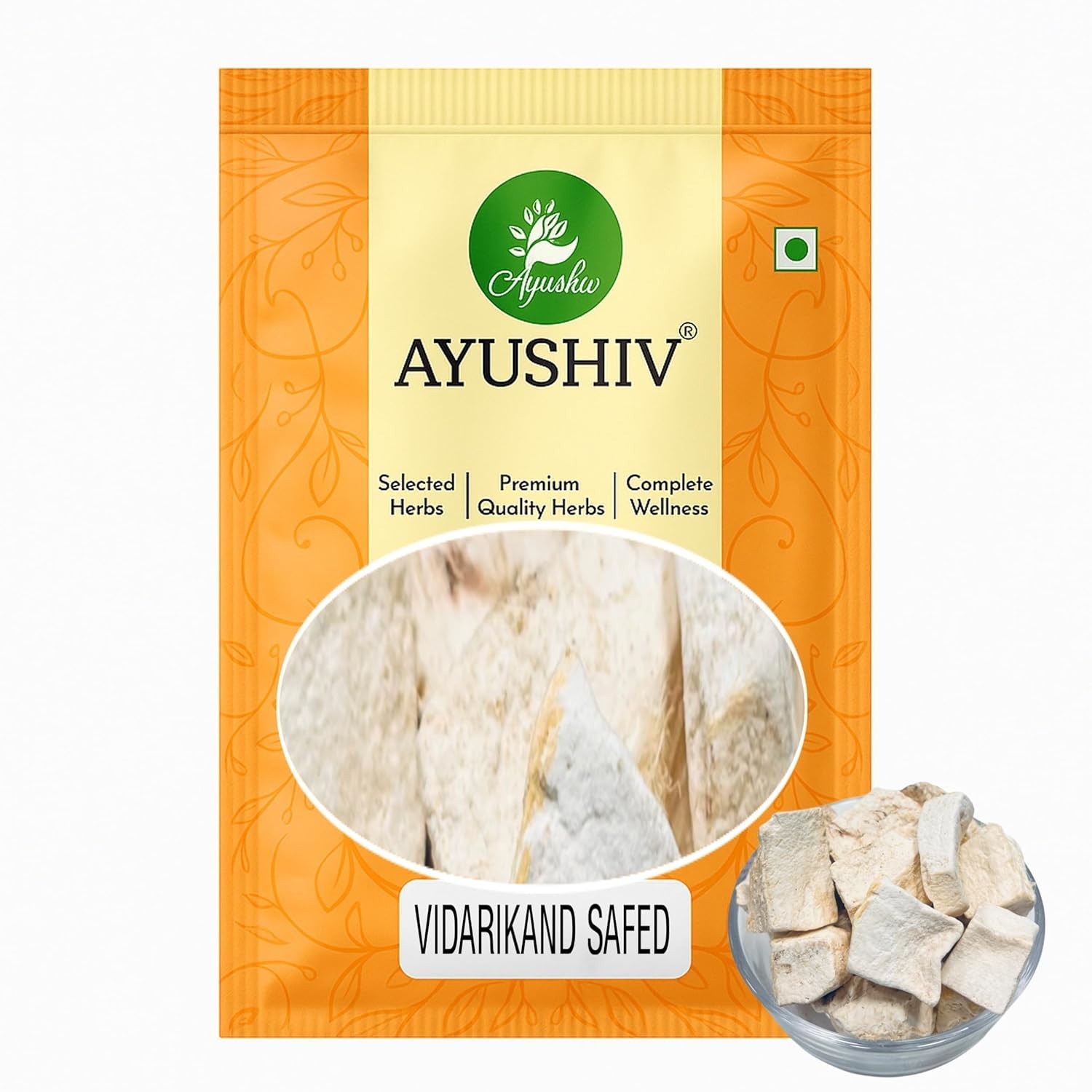 Ayushiv Vidarikand Safed (Pueraria tuberosa) Dried White Vidarikand 200gm